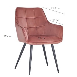 Wymiary różowego krzesła welurowego RITA